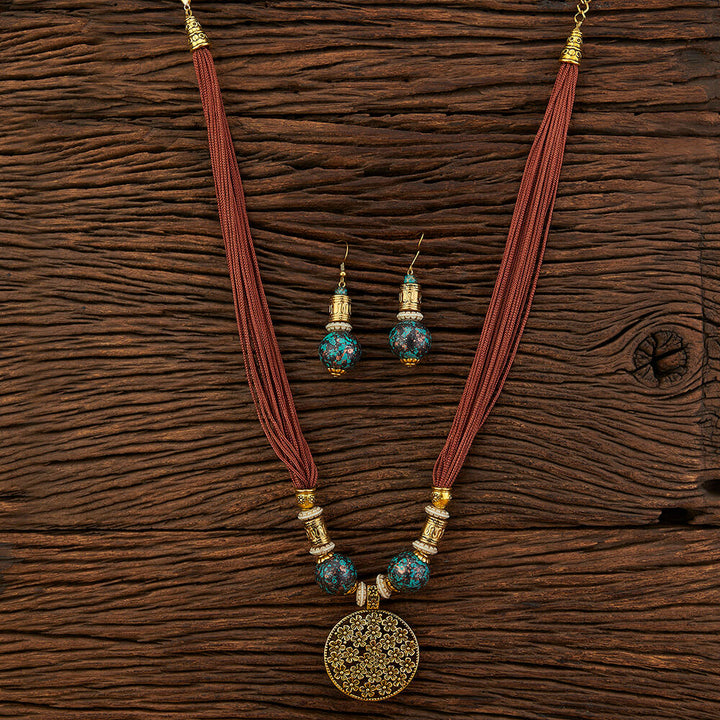 Indo Western Mala Necklace With Mehndi Plating 108384