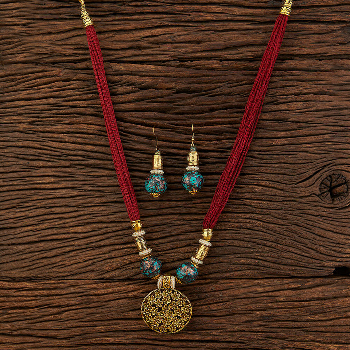 Indo Western Mala Necklace With Mehndi Plating 108384