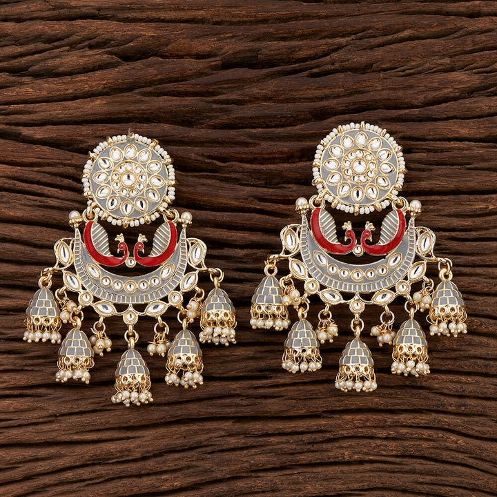 Indo Western Meenakari Earring With Gold Plating 108409
