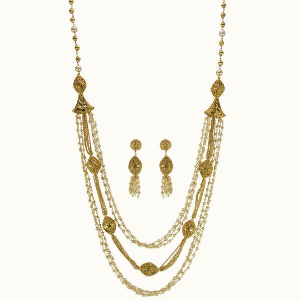 Antique Long Necklace with gold plating 10840