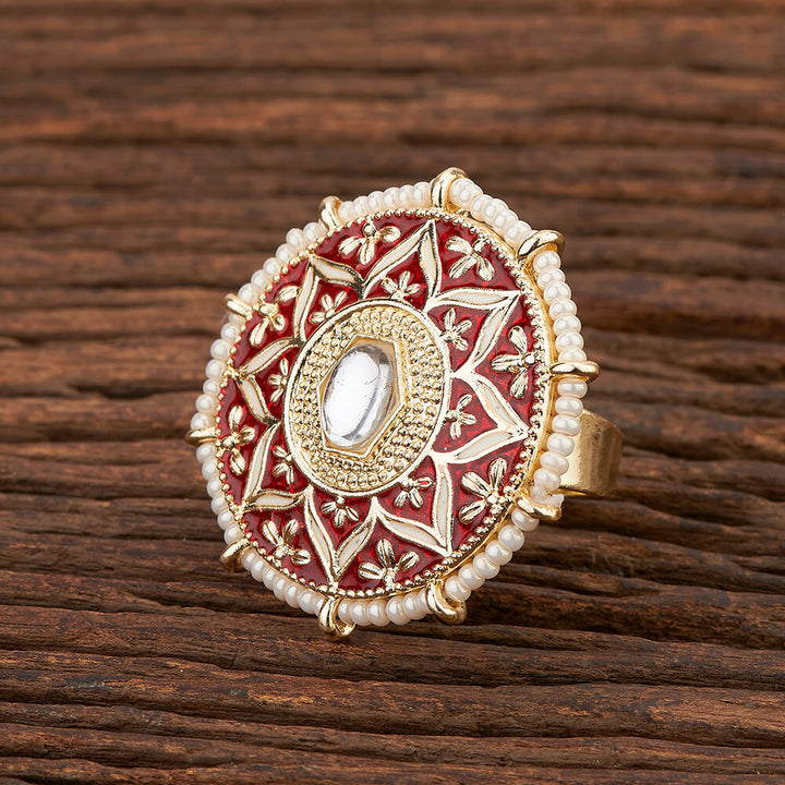 Indo Western Meenakari Ring With Gold Plating 108414