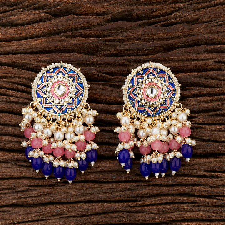 Indo Western Meenakari Earring With Gold Plating 108418