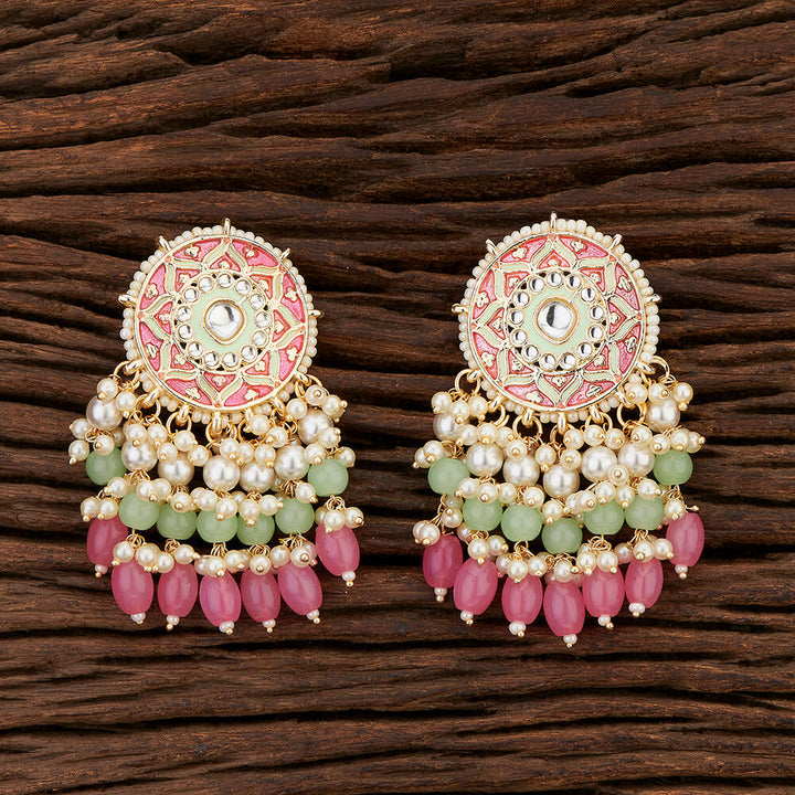 Indo Western Meenakari Earring With Gold Plating 108418