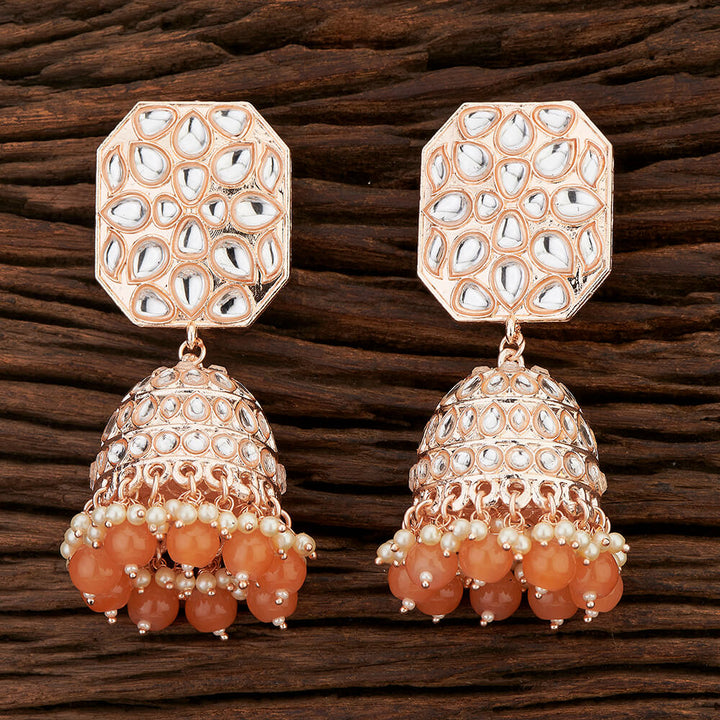 Indo Western Jhumki With Rose Gold Plating 108424