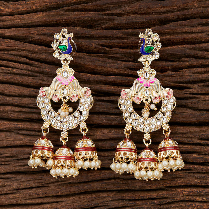 Indo Western Meenakari Earring With Gold Plating 108428
