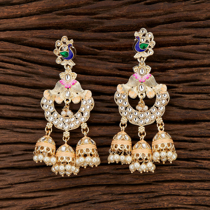 Indo Western Meenakari Earring With Gold Plating 108428