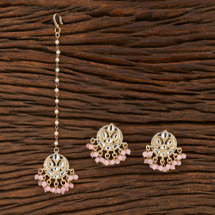 Indo Western Chand Earring Tikka With Gold Plating 108450