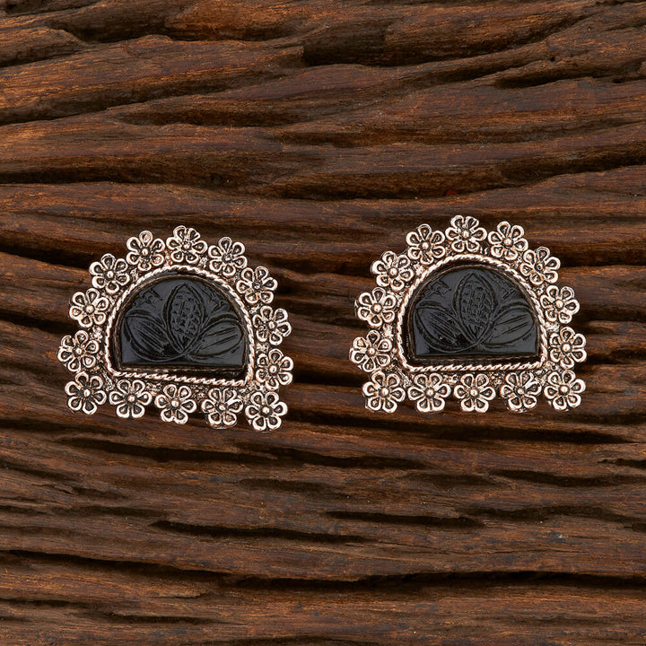 Indo Western Stone Earring With Rose Gold Plating 108475