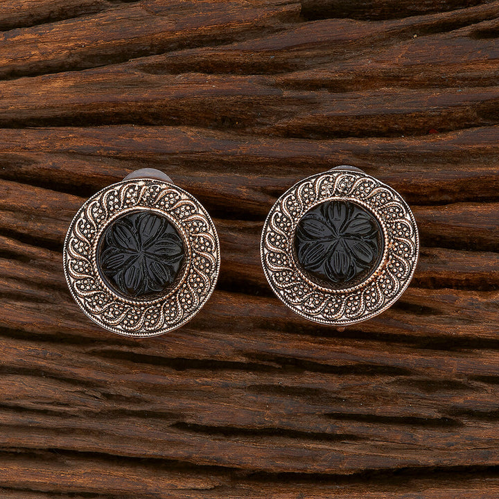 Indo Western Stone Earring With Rose Gold Plating 108477