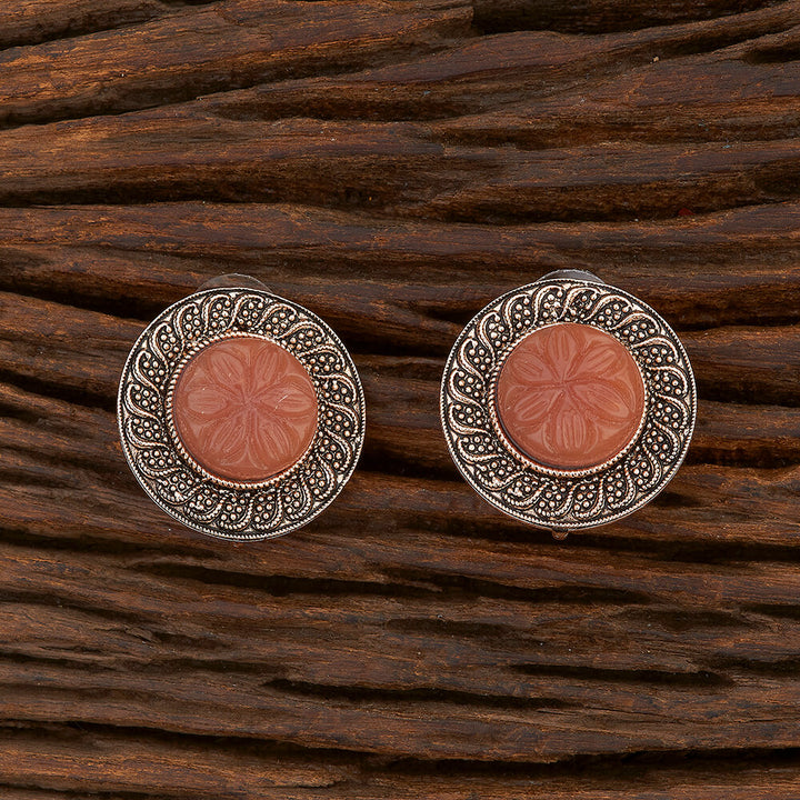 Indo Western Stone Earring With Rose Gold Plating 108477