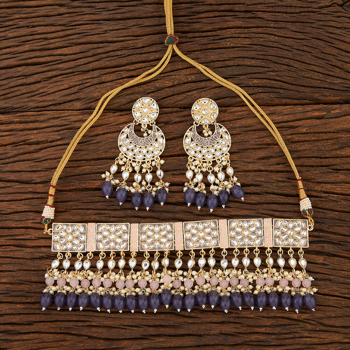 Indo Western Meenakari Necklace With Gold Plating 108500