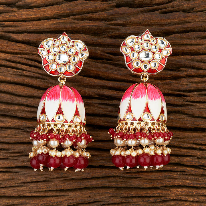 Indo Western Meenakari Earring With Gold Plating 108532
