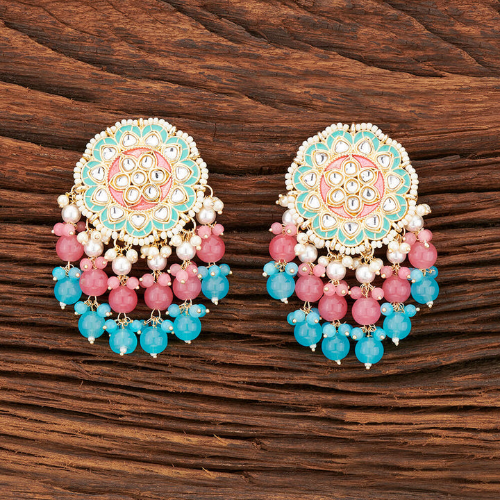 Indo Western Meenakari Earring With Gold Plating 108535