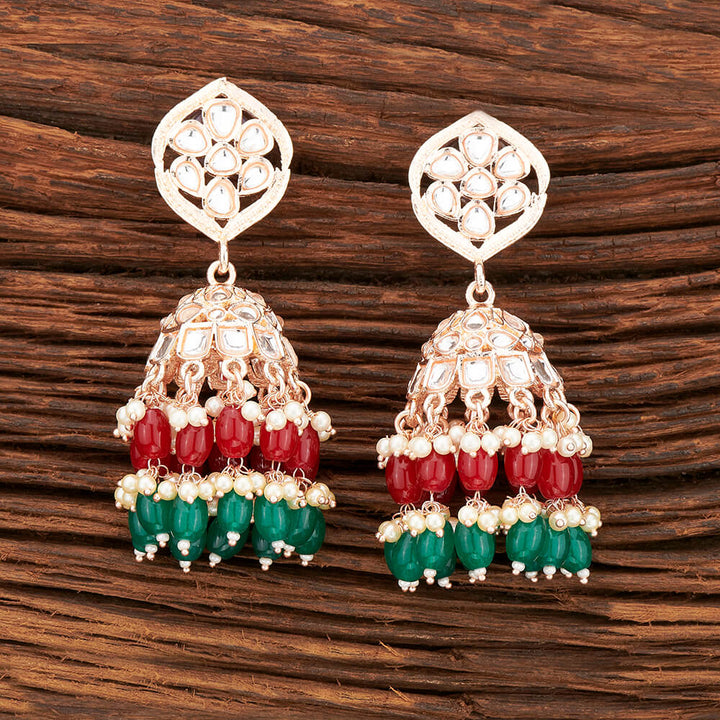 Indo Western Jhumki With Rose Gold Plating 108549