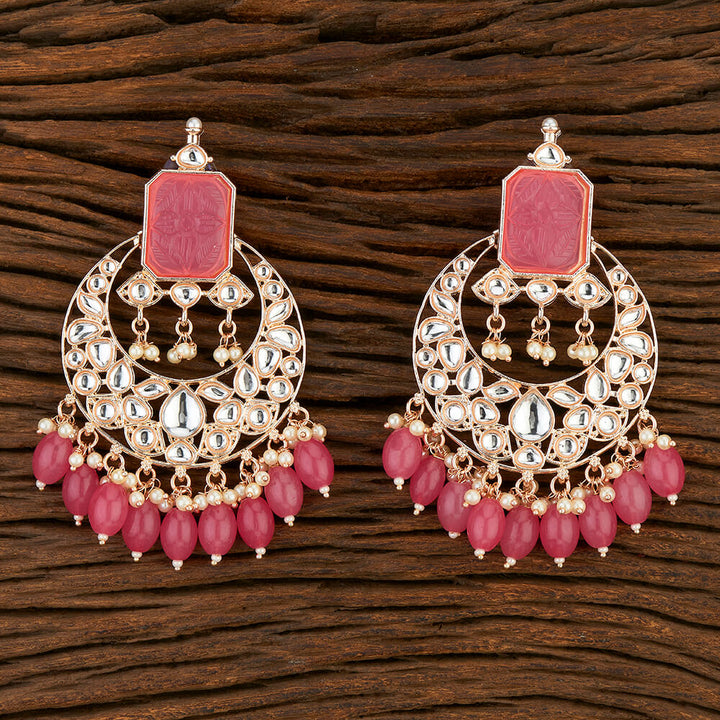 Indo Western Chand Earring With Rose Gold Plating 108551