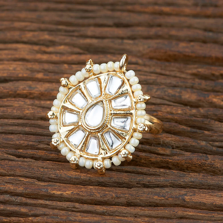 Indo Western Delicate Ring With Gold Plating 108563