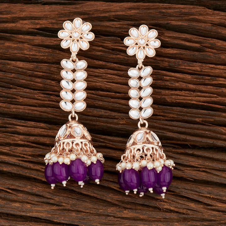 Indo Western Jhumki With Rose Gold Plating 108583