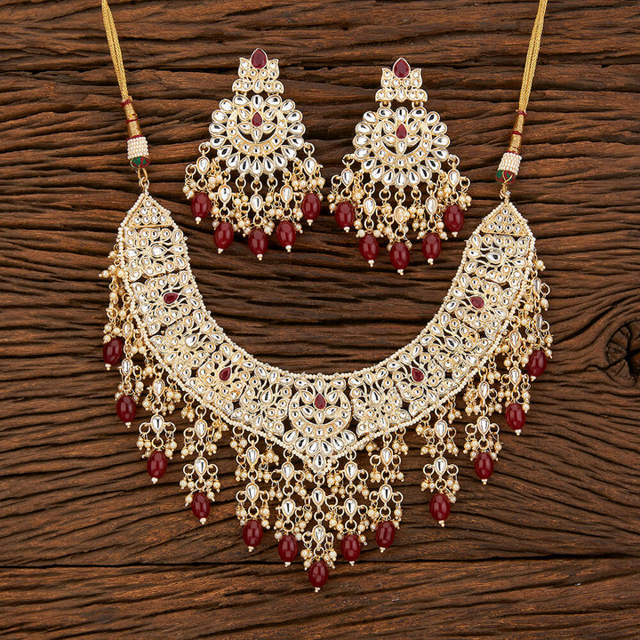 Indo Western Choker Necklace With Gold Plating 108586