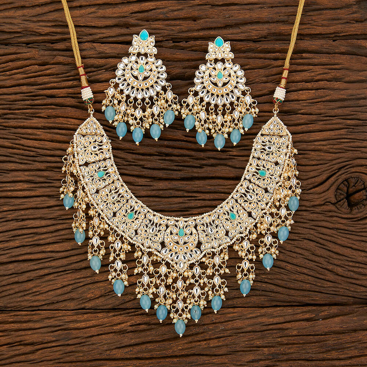 Indo Western Choker Necklace With Gold Plating 108586