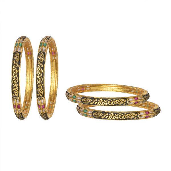 Antique 4 Pc Bangle with gold plating 10881