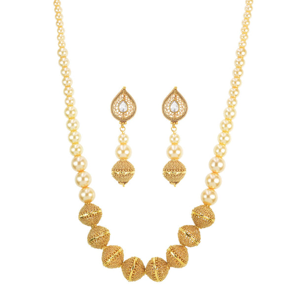 Antique Mala Necklace with gold plating 10893