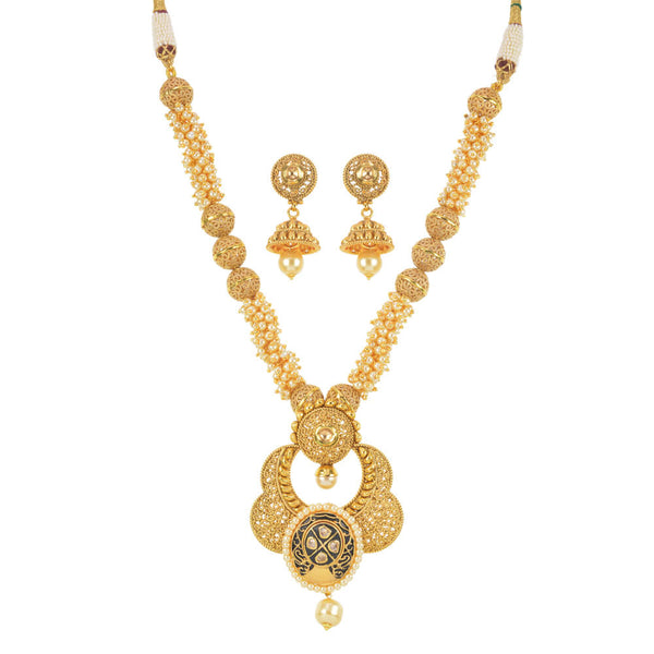 Antique Mala Pendant Set with gold plating 10896