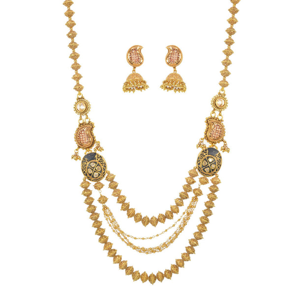 Antique Mala Necklace with gold plating 10963