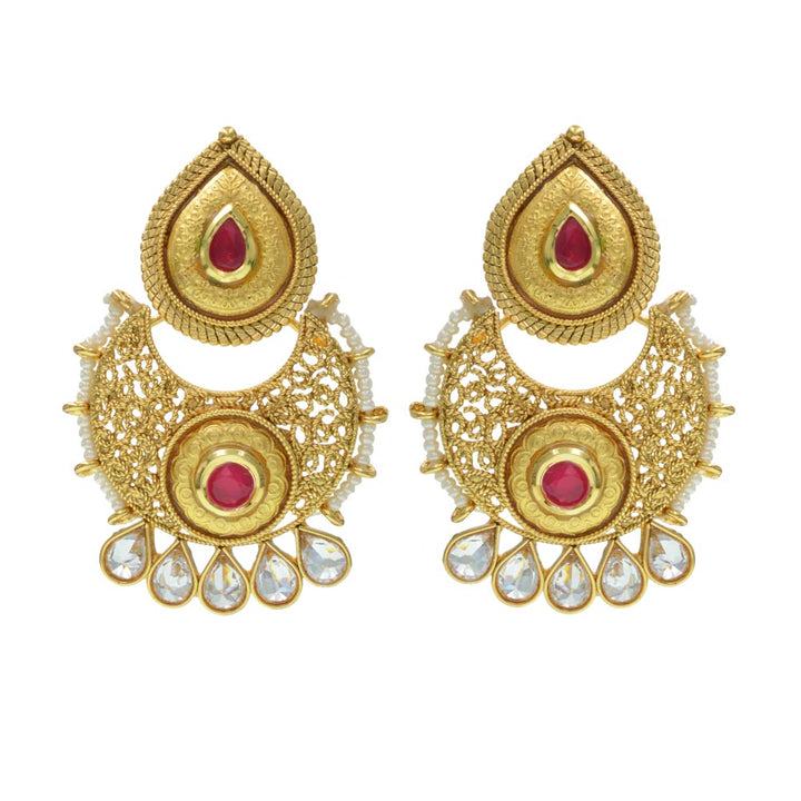 Antique Chand Earring with gold plating 10985