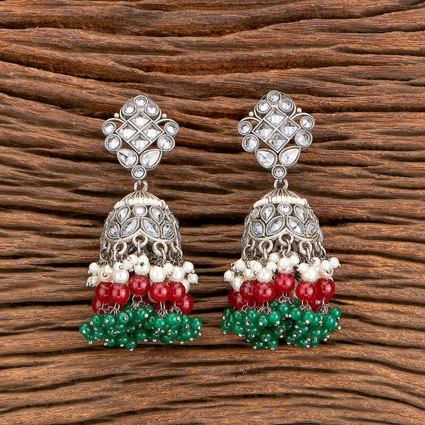 Indo Western Beads Earring With Oxidised Plating 110395