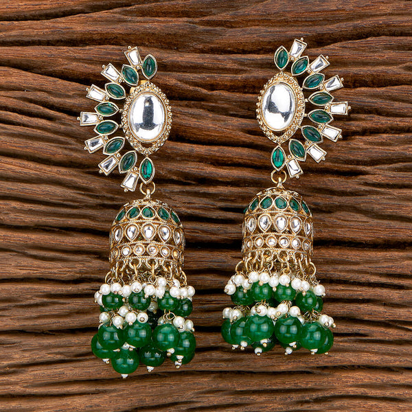 Indo Western Beads Earring With Mehndi Plating 110428