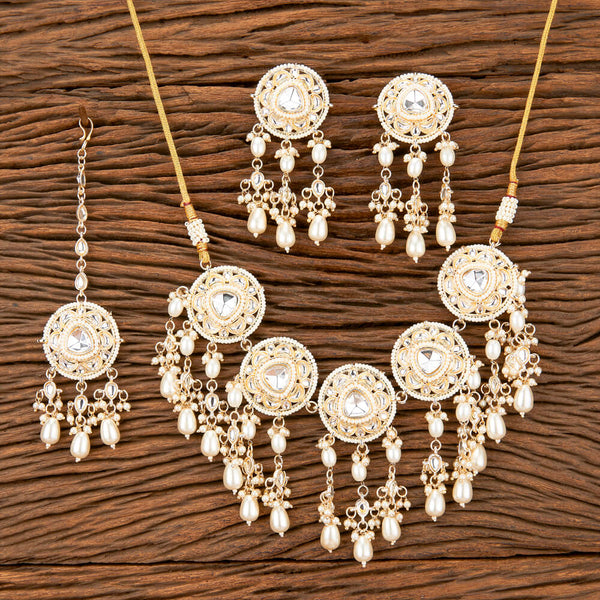 Indo Western Moti Necklace With Gold Plating 110480