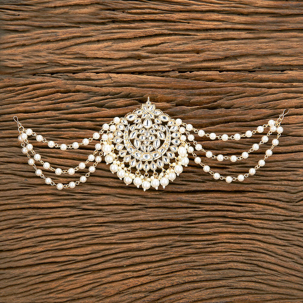 Indo Western Classic Hair Brooch With Gold Plating 110499