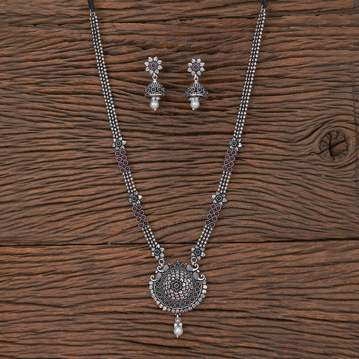 Long Necklace With Oxidised Plating 803891