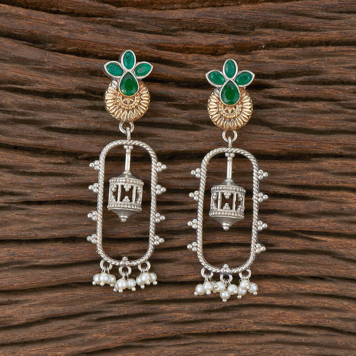 Oxidised Classic Earring With 2 Tone Plating 803917