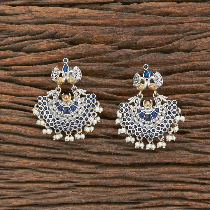 Oxidised Peacock Earring With 2 Tone Plating 803985