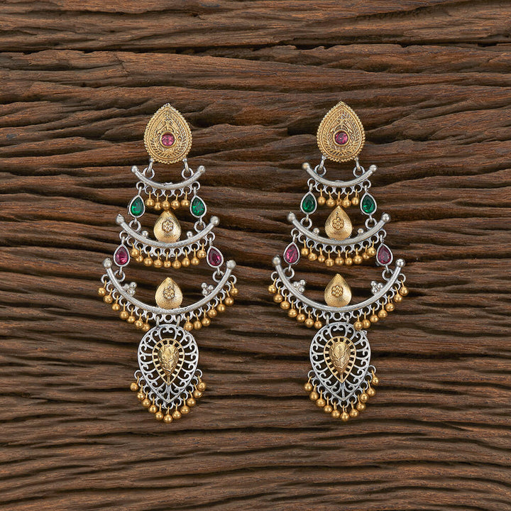 Oxidised Chand Earring With 2 Tone Plating 804048