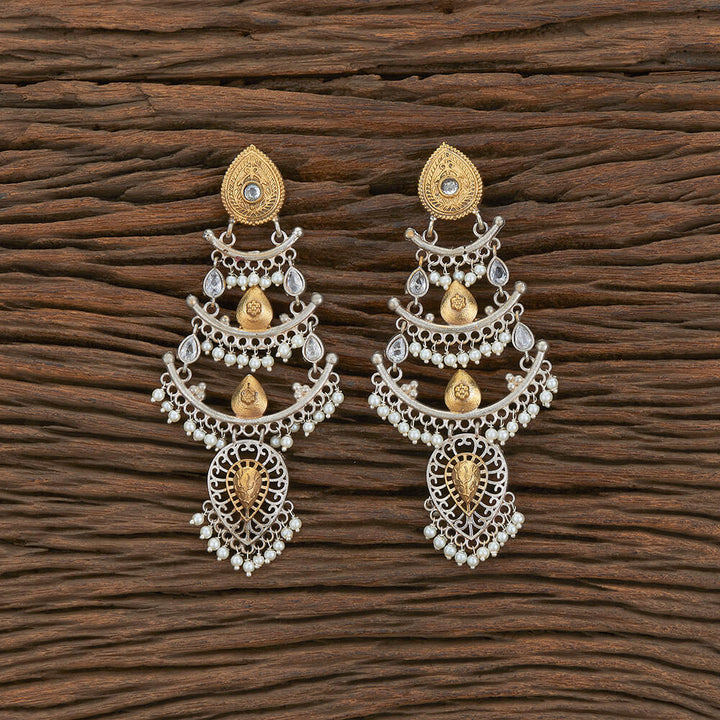 Oxidised Chand Earring With 2 Tone Plating 804048
