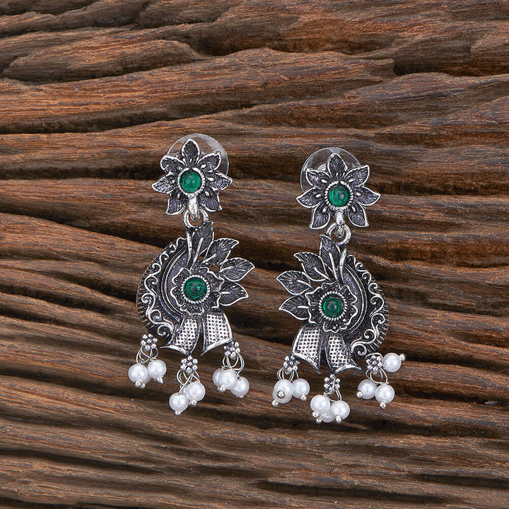 Classic Earring With Oxidised Plating 804084