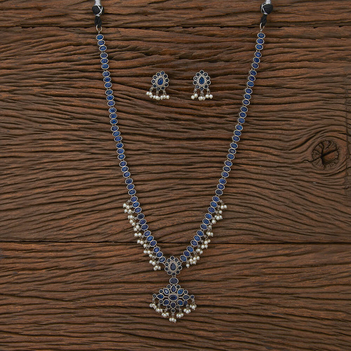 Long Necklace With Oxidised Plating 804105