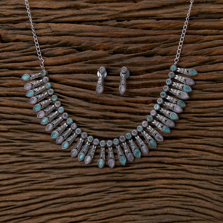 Classic Necklace With Oxidised Plating 804216