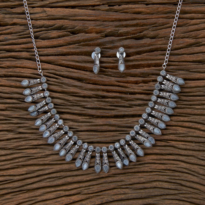 Classic Necklace With Oxidised Plating 804216