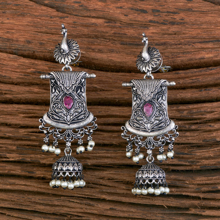 Peacock Earring With Oxidised Plating 804302