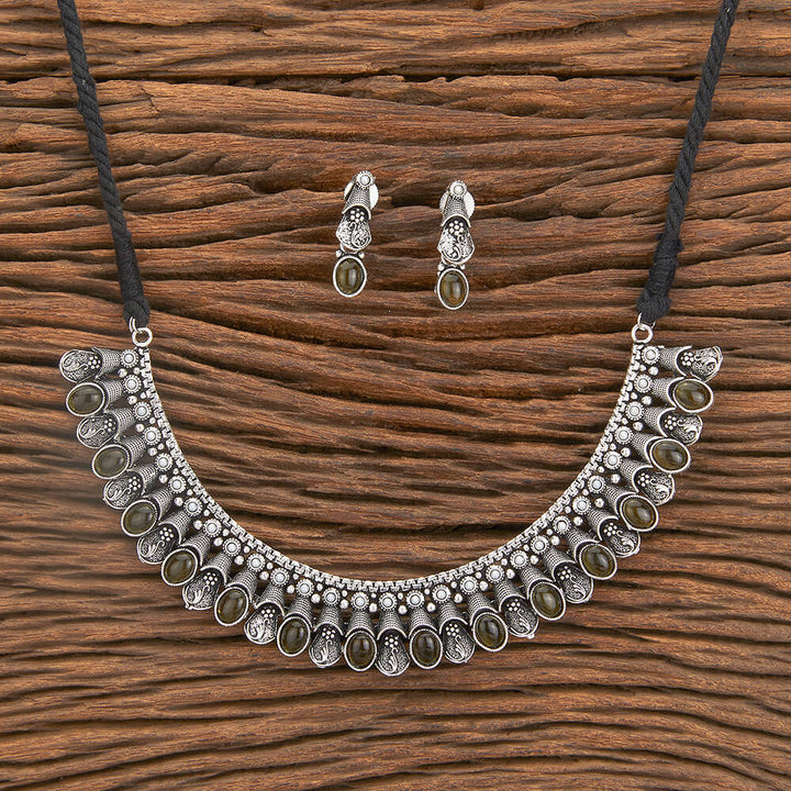 Classic Necklace With Oxidised Plating 804790