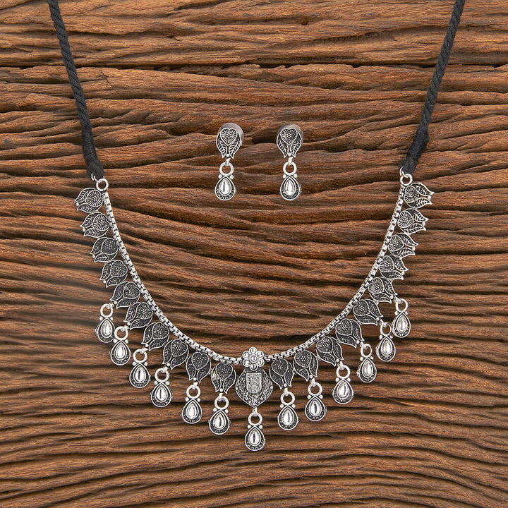 Classic Necklace With Oxidised Plating 804791