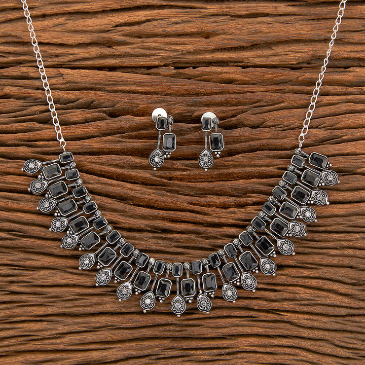 Classic Necklace With Oxidised Plating 804919