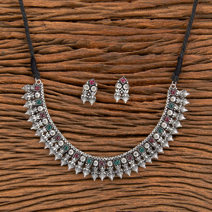 Delicate Necklace With Oxidised Plating 804985