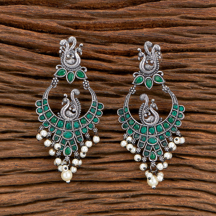 Chand Earring With Oxidised Plating 804986