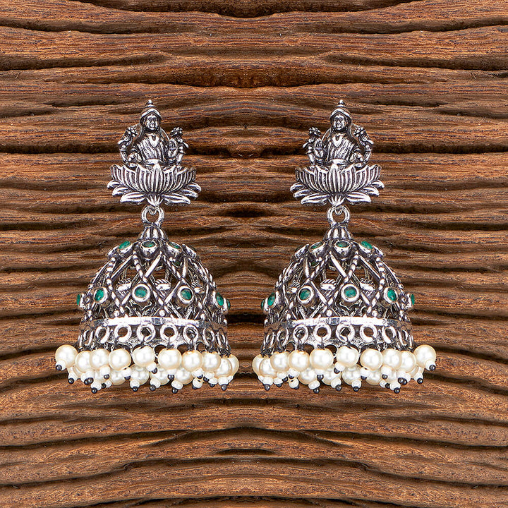 Temple Earring With Oxidised Plating 804995