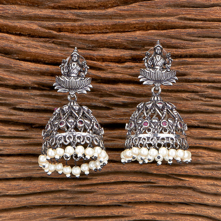 Temple Earring With Oxidised Plating 804995