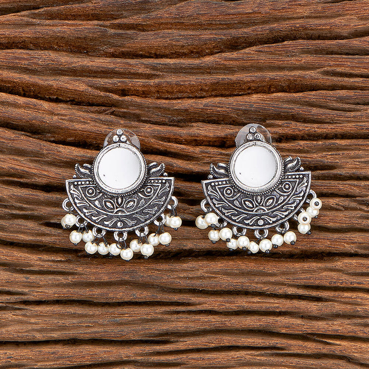 Pearl Earring With Oxidised Plating 805024